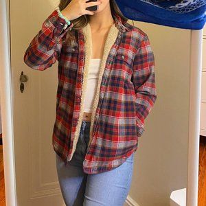 Eddie Bauer Flannel Sherpa-Lined Shirt Jacket